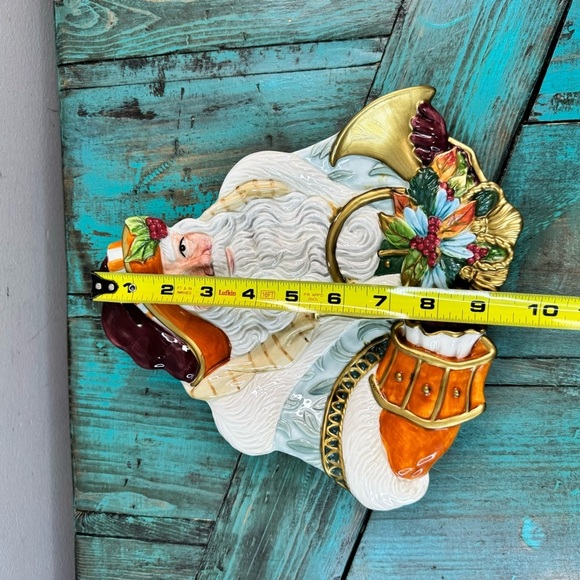 Fitz And Floyd Classics Plate Edwardian Era Santa Christmas Horn Canape Tray - Picture 7 of 10